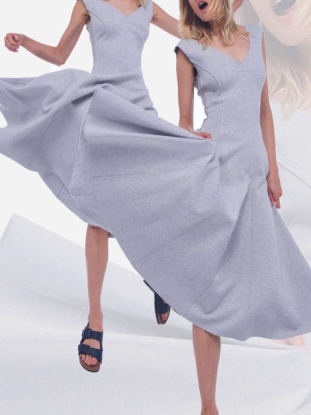 Norma Kamali Grace Dress (Sweat material) spring 2021 campaign